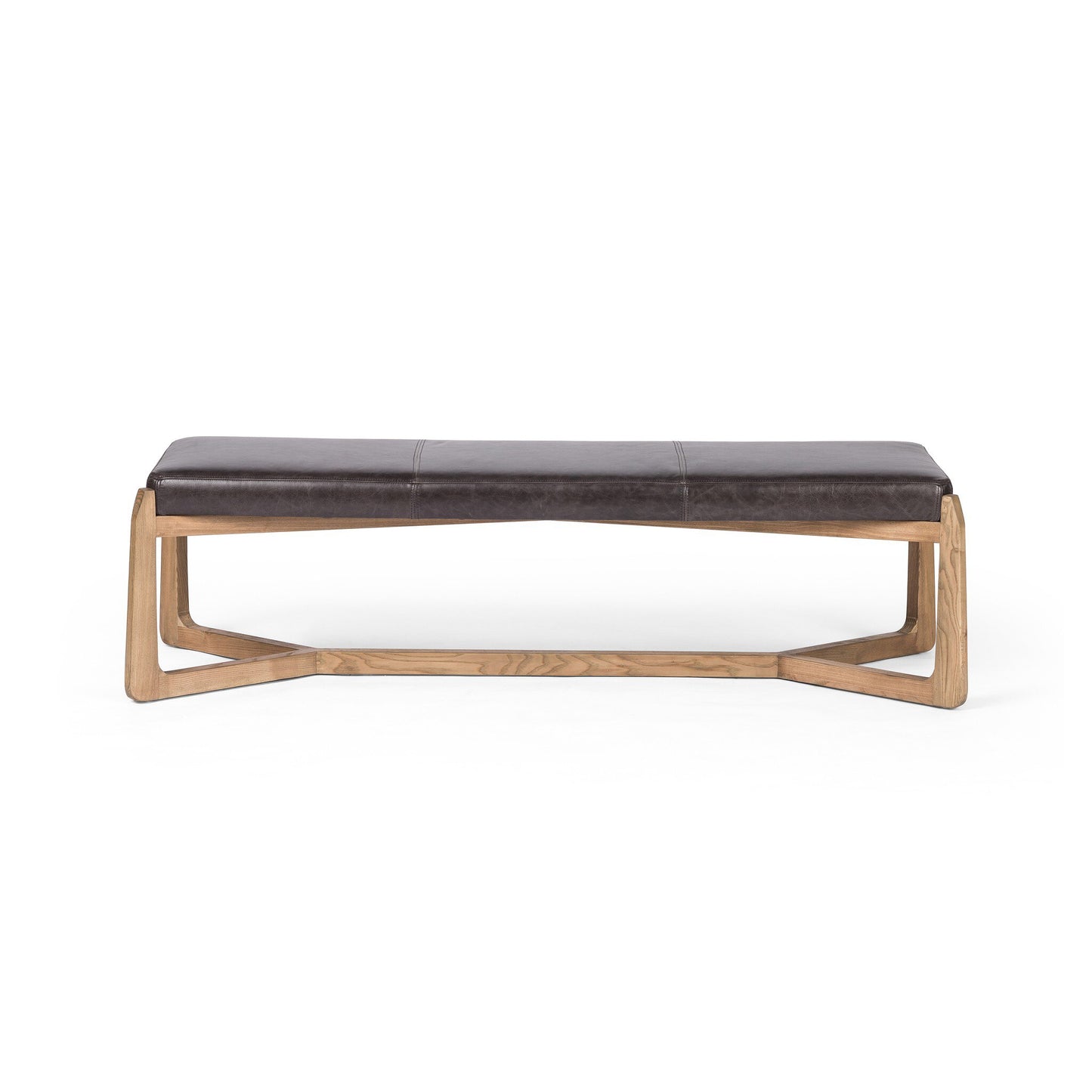 Leather & Ash Bench - Black