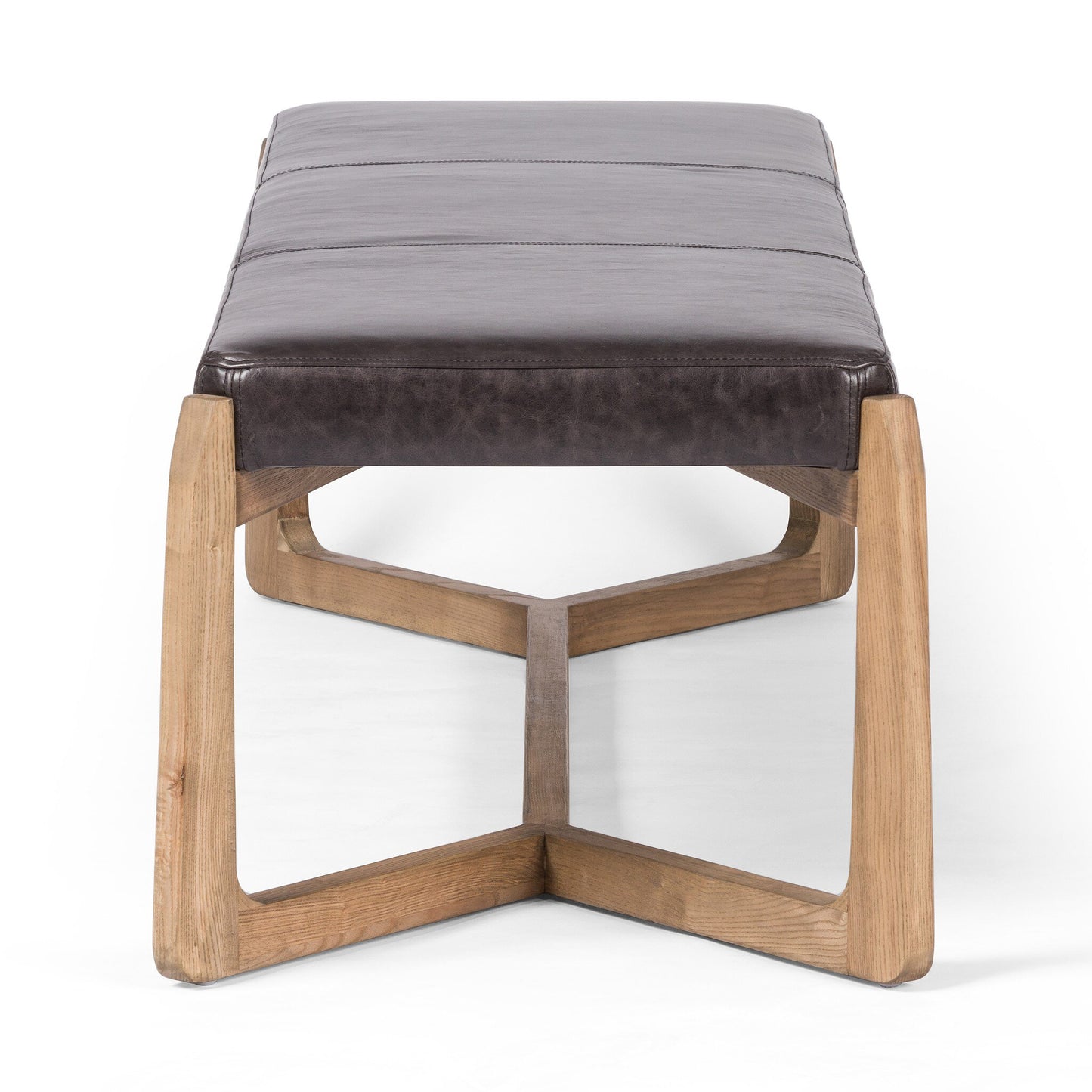 Leather & Ash Bench - Black
