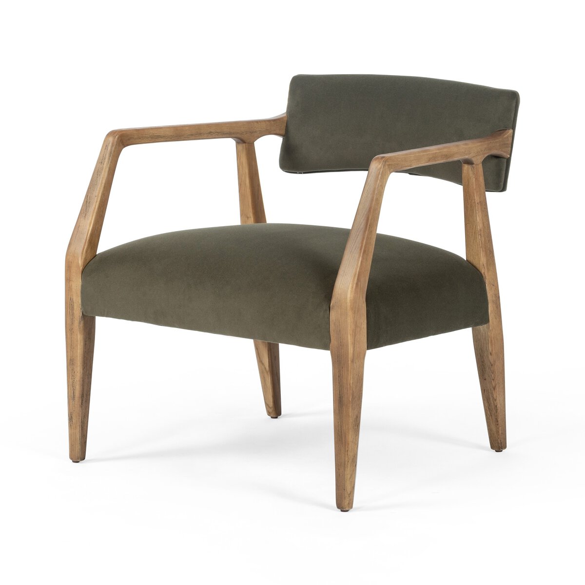 Angular Velvet Lounge Chair