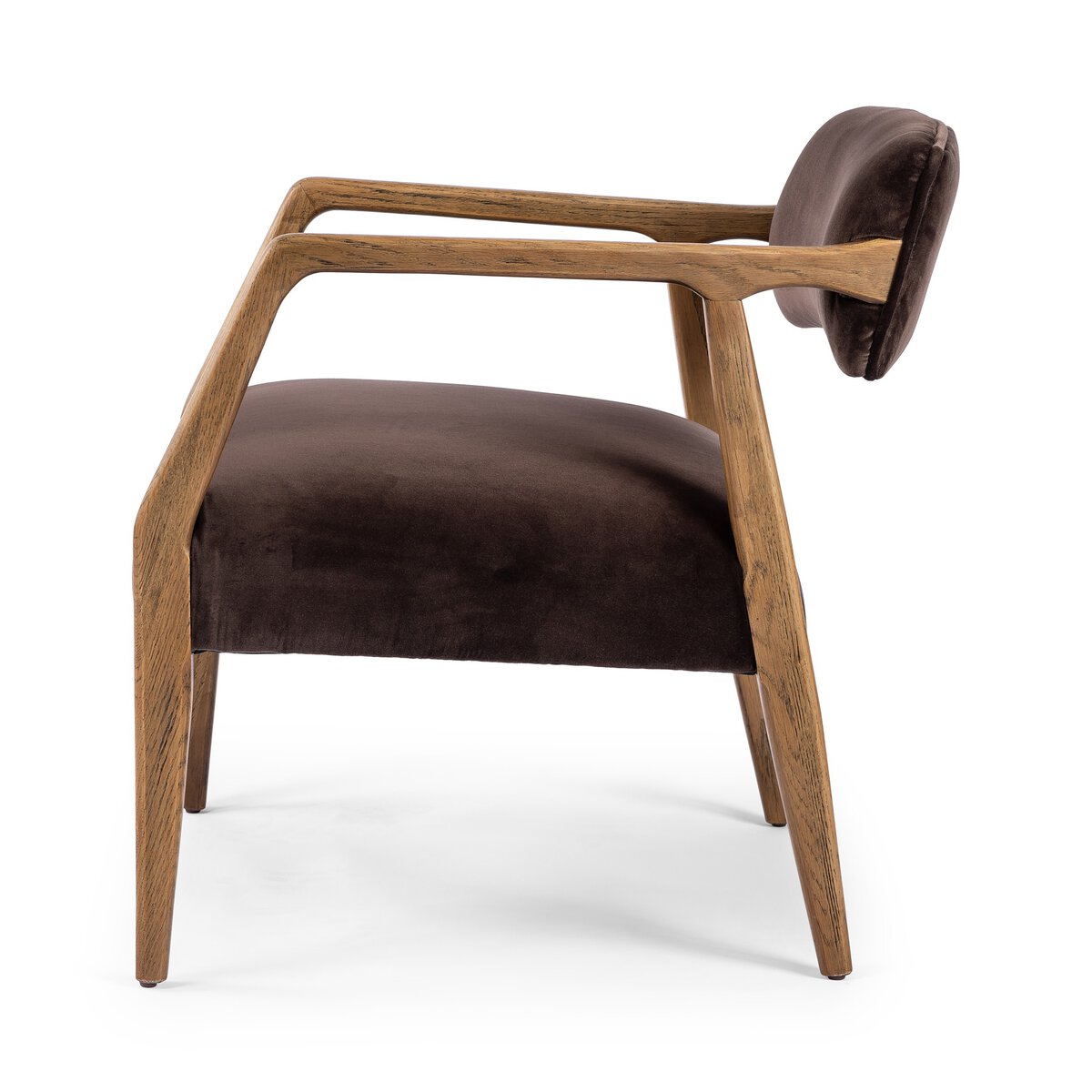 Angular Velvet Lounge Chair