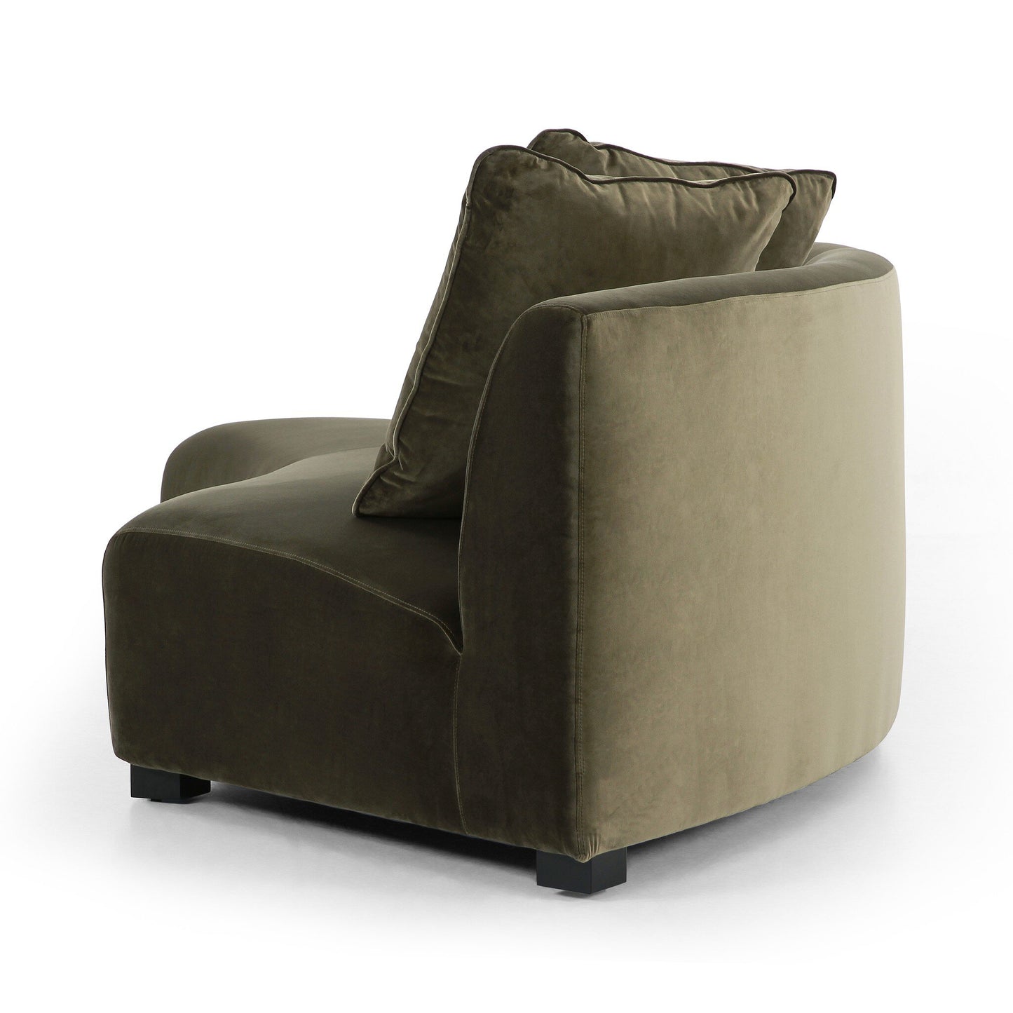 Velvet Curved Sectional - Olive Green