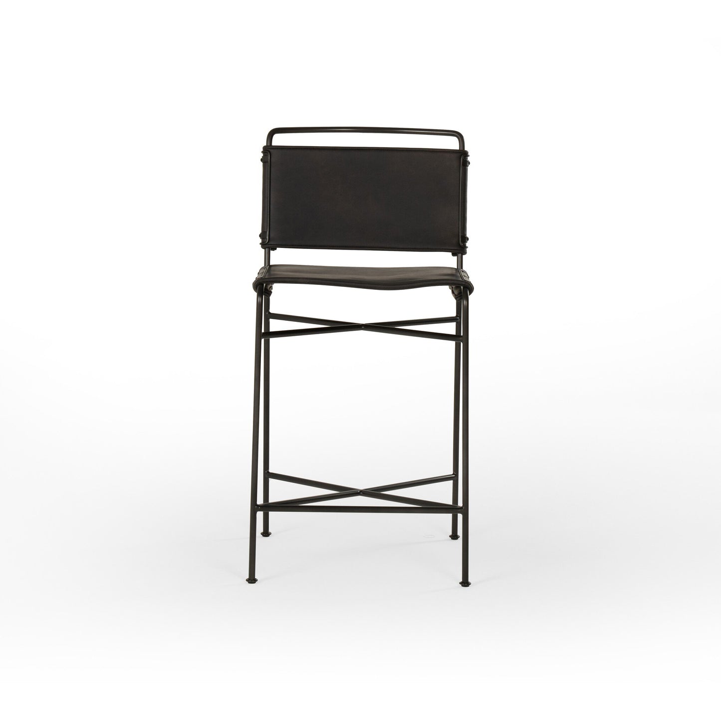 Distressed Bar Stool - Black