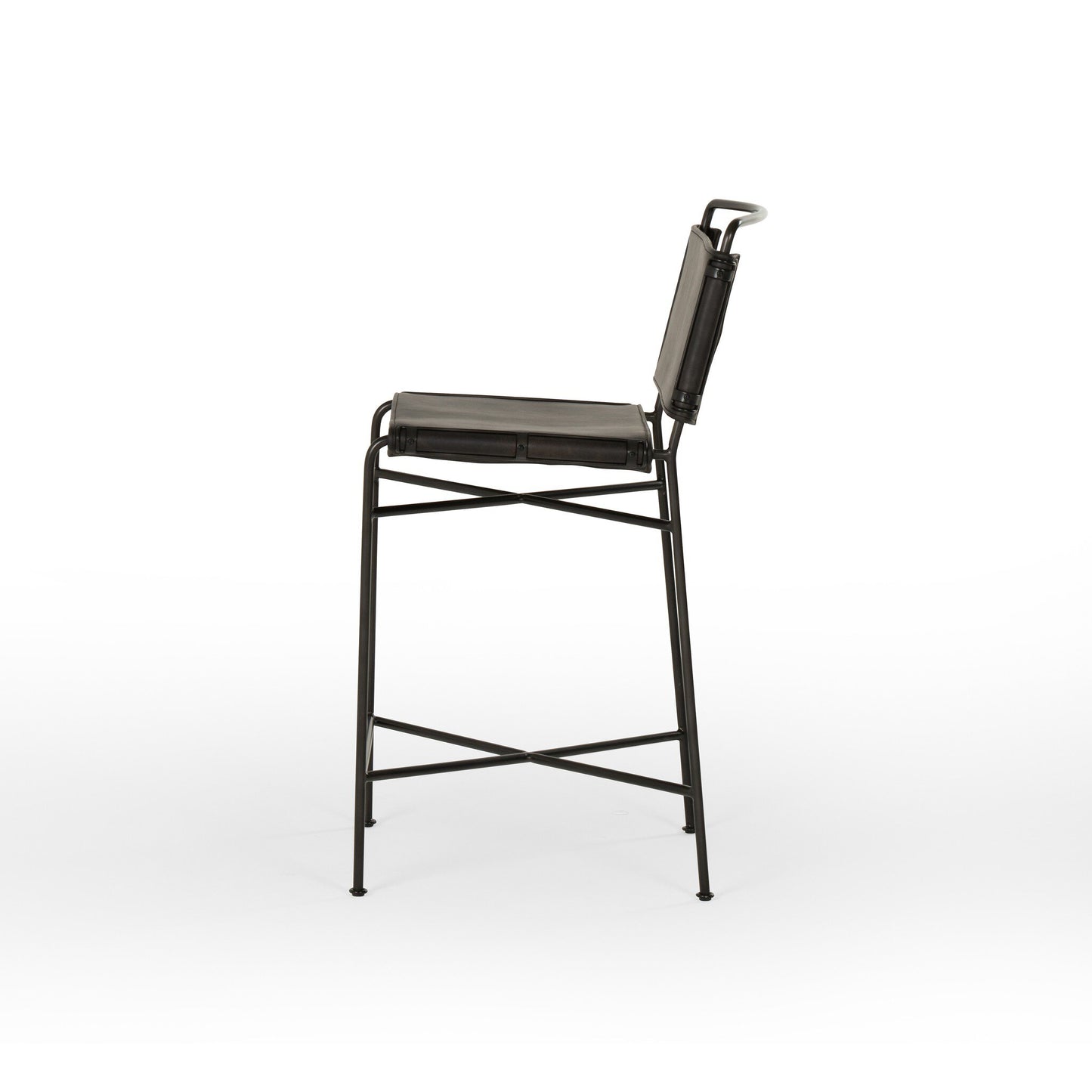 Distressed Bar Stool - Black