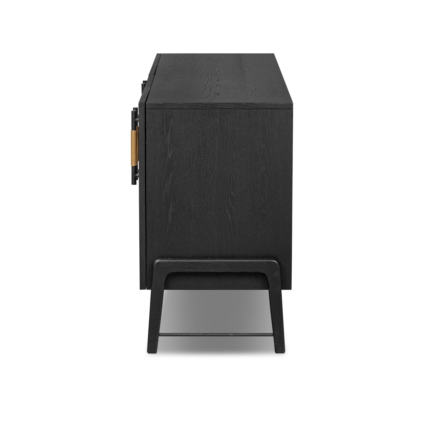 Modern Ebony & Leather Handle Sideboard