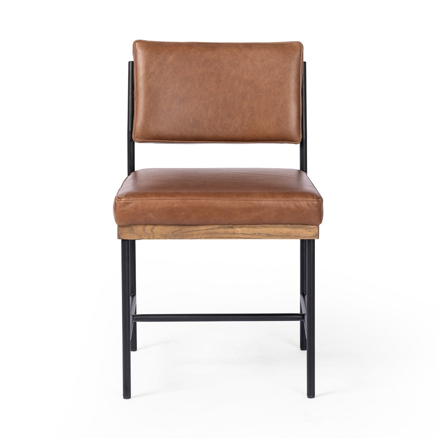 Back Bar Leather Side Chair - Chestnut