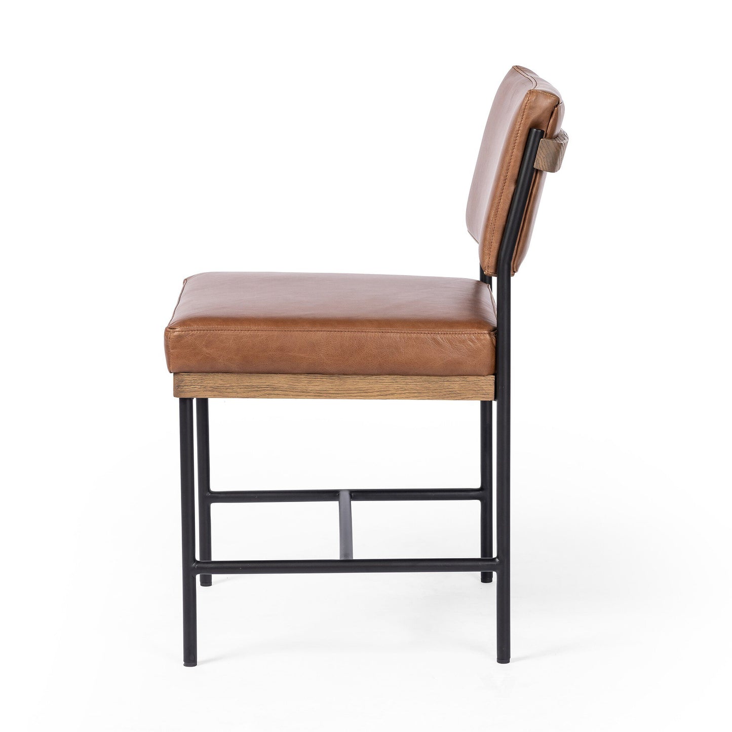 Back Bar Leather Side Chair - Chestnut