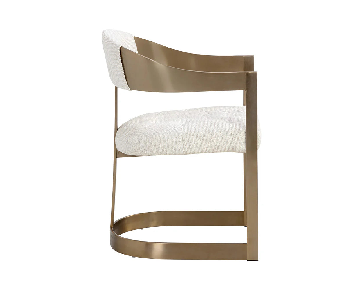 Sloped Brass & Tufted Armchair