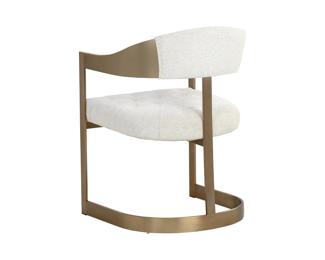 Sloped Brass & Tufted Armchair
