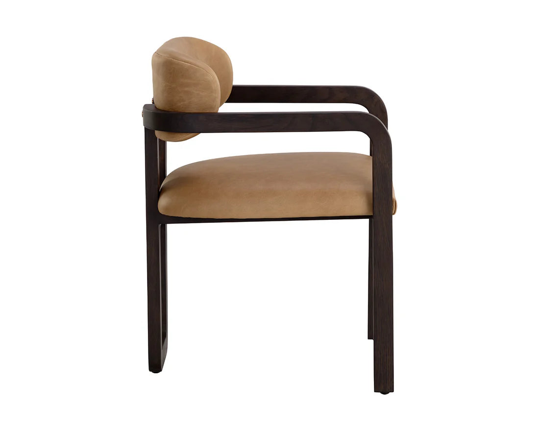 Razor Back Leather Dining Armchair
