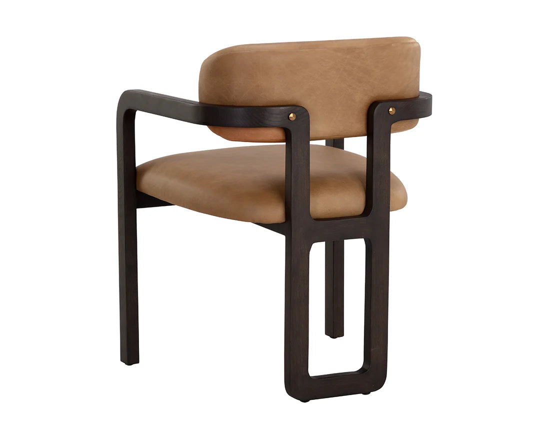 Razor Back Leather Dining Armchair