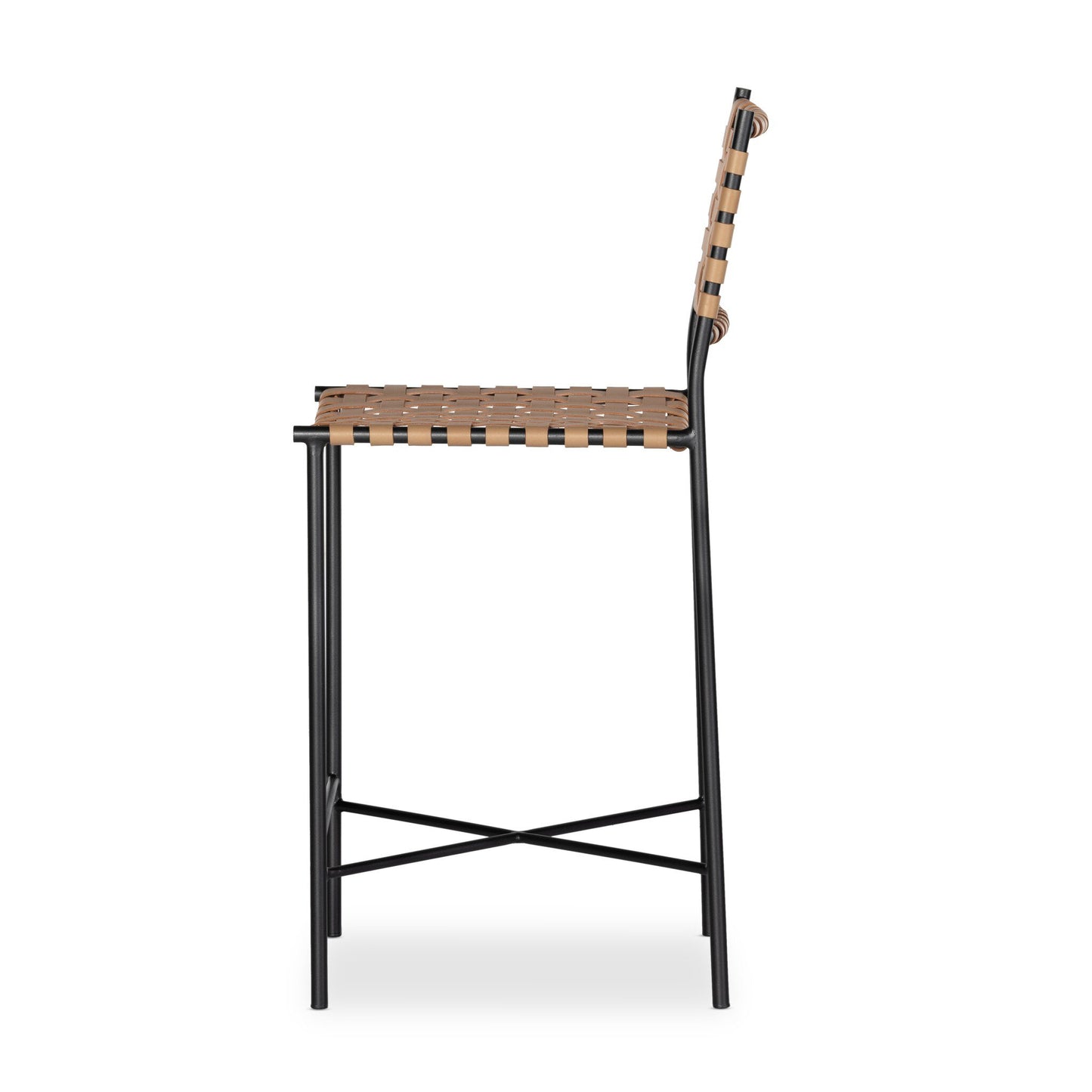 Woven Leather Bar Stool - Natural