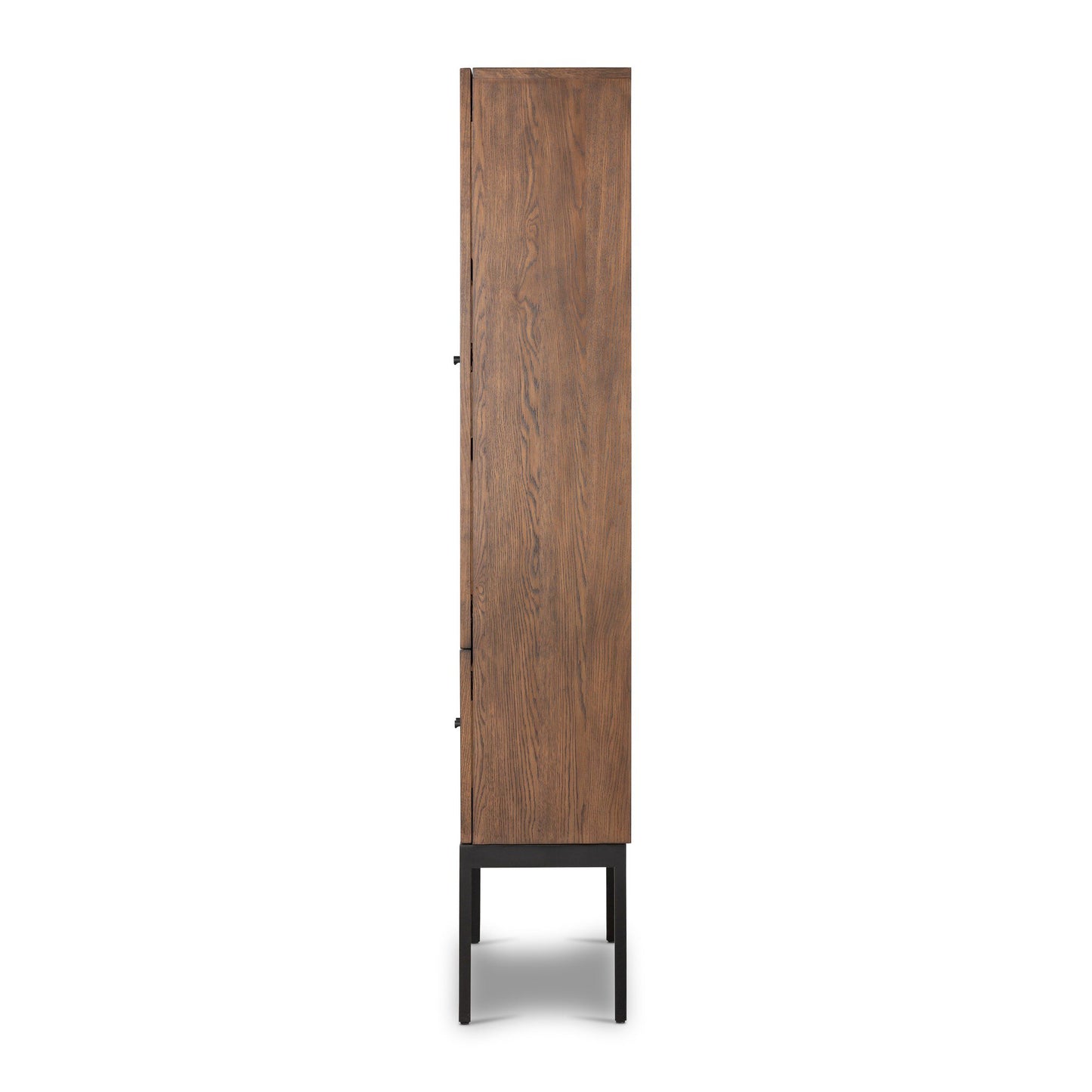 Glass Door Cabinet - Warm Oak