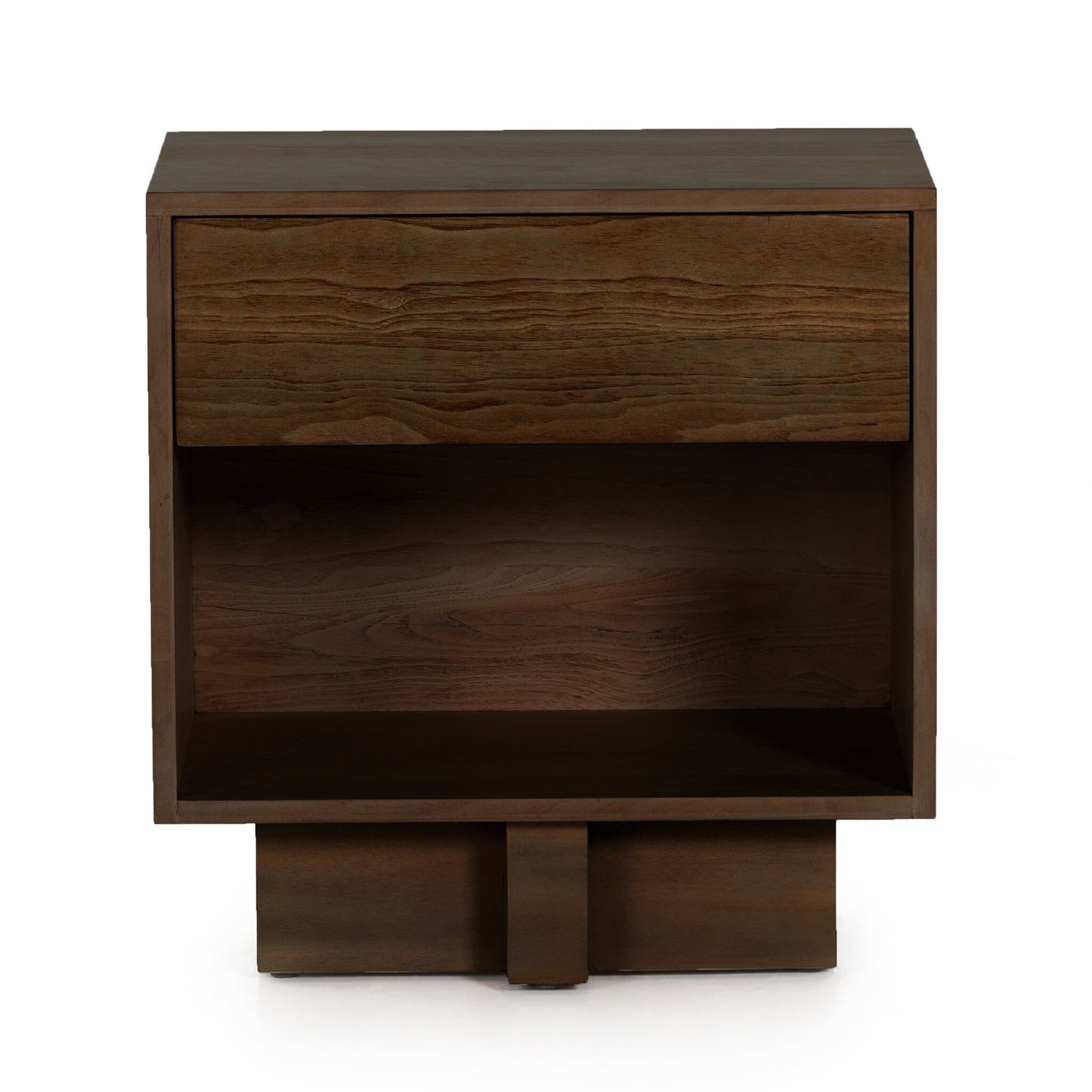Geometric Modern Nightstand - Dark Walnut