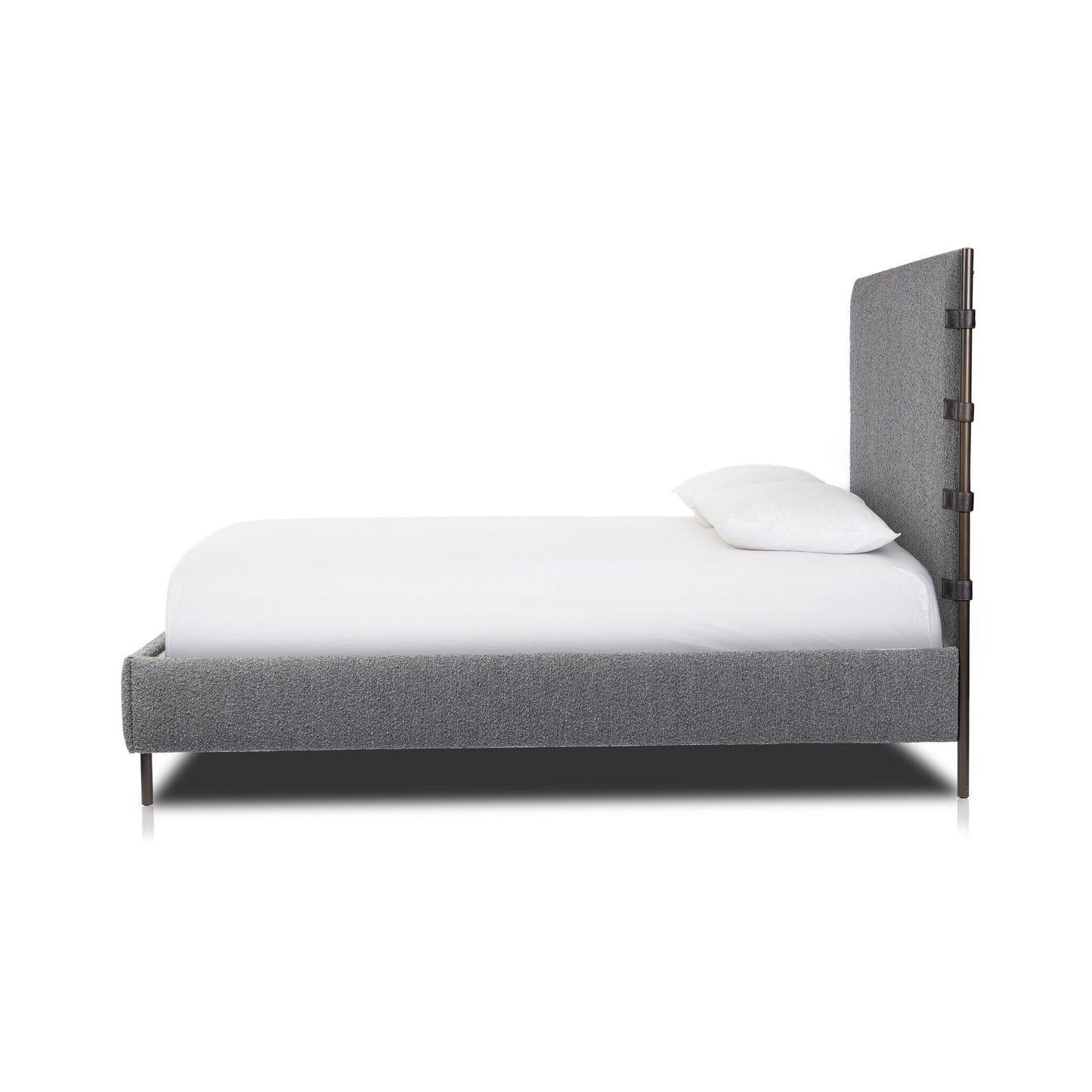 High-Backed Queen Bed - Charcoal