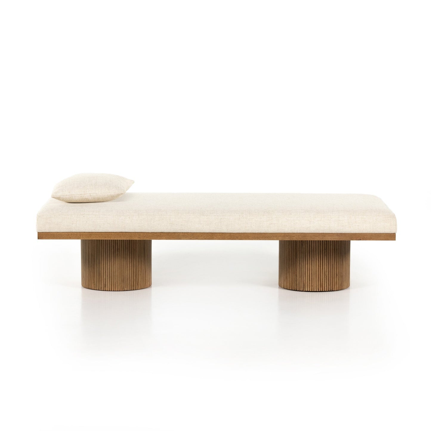 Fluted Base Chaise - Cream