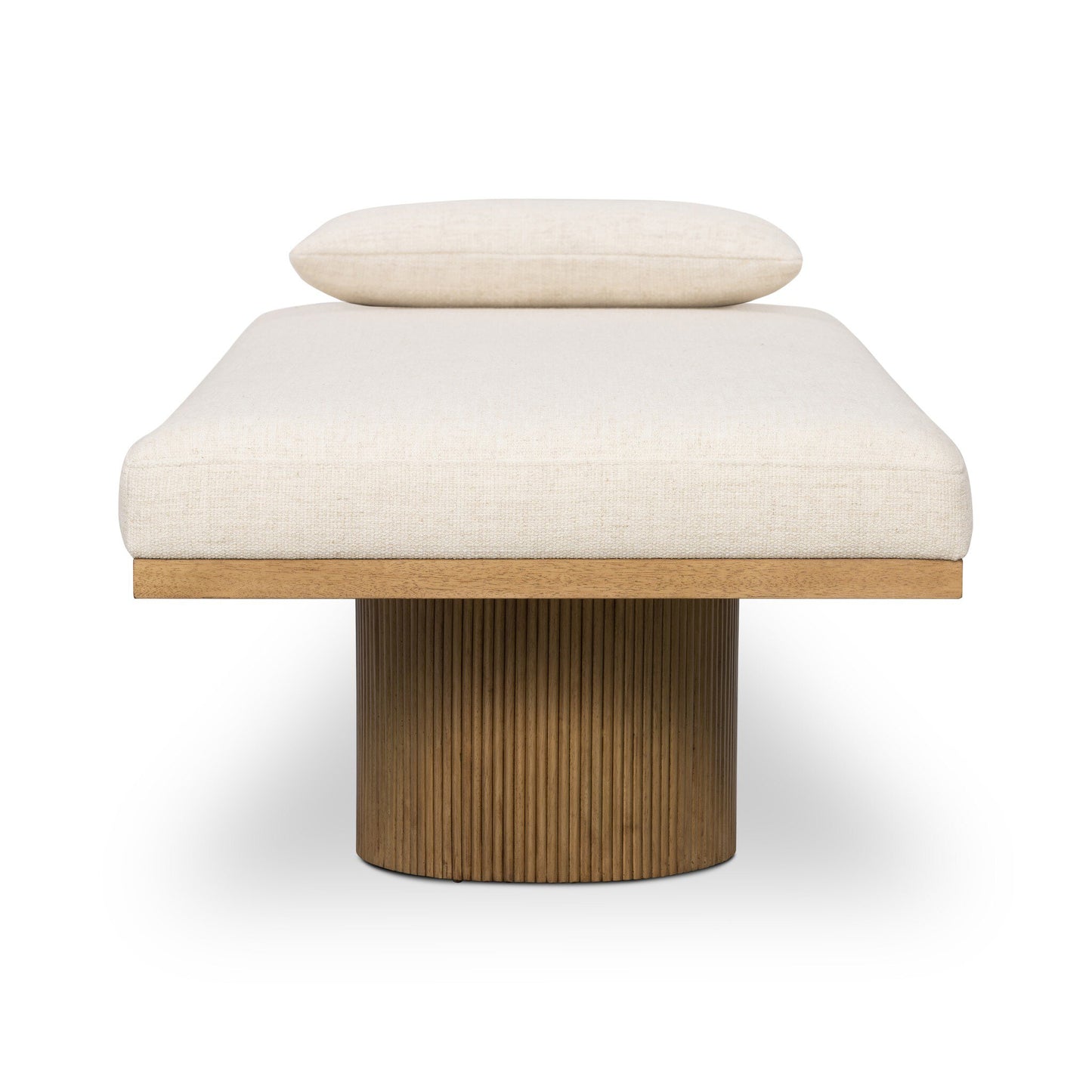 Fluted Base Chaise - Cream
