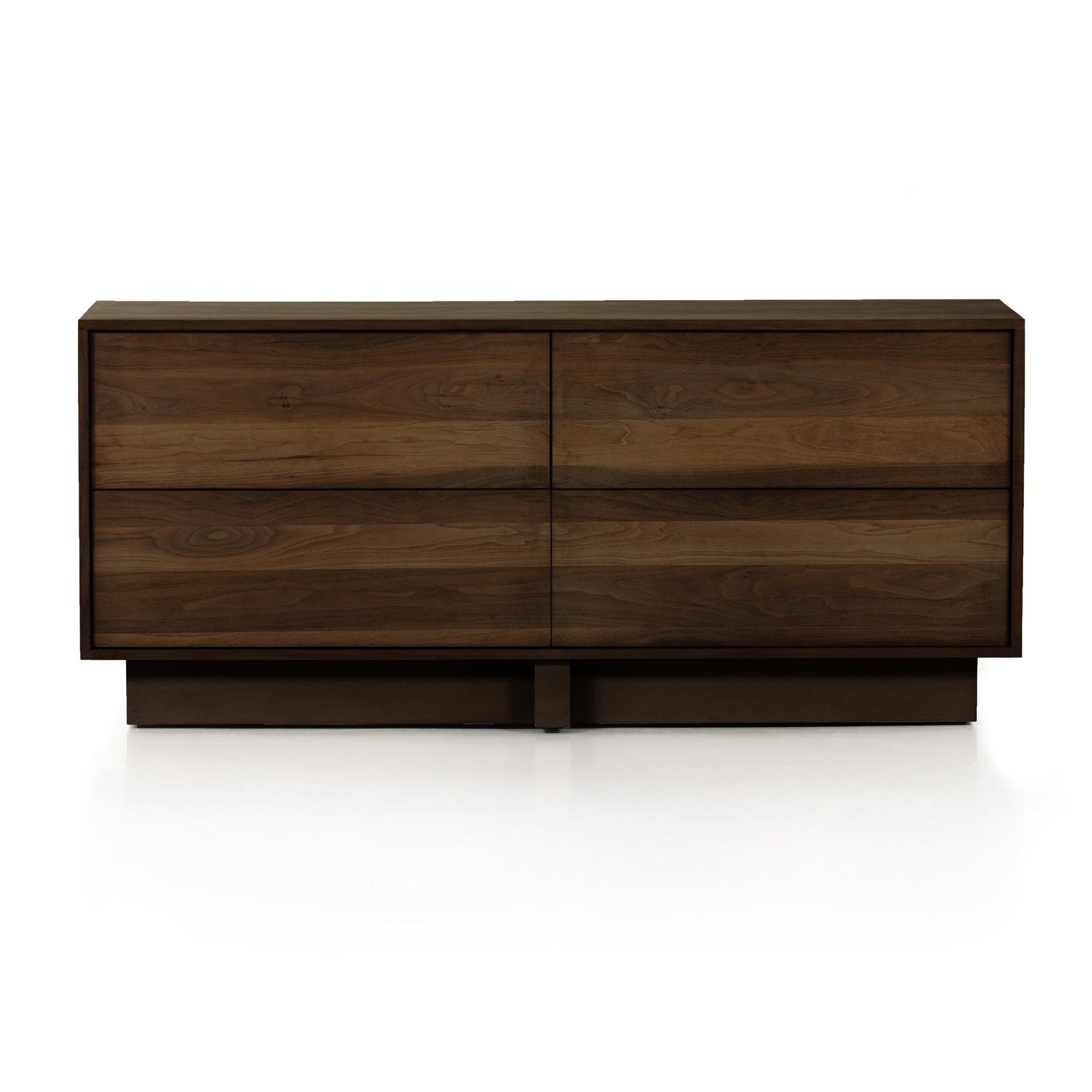 Walnut 4-Drawer Dresser - Dark Brown