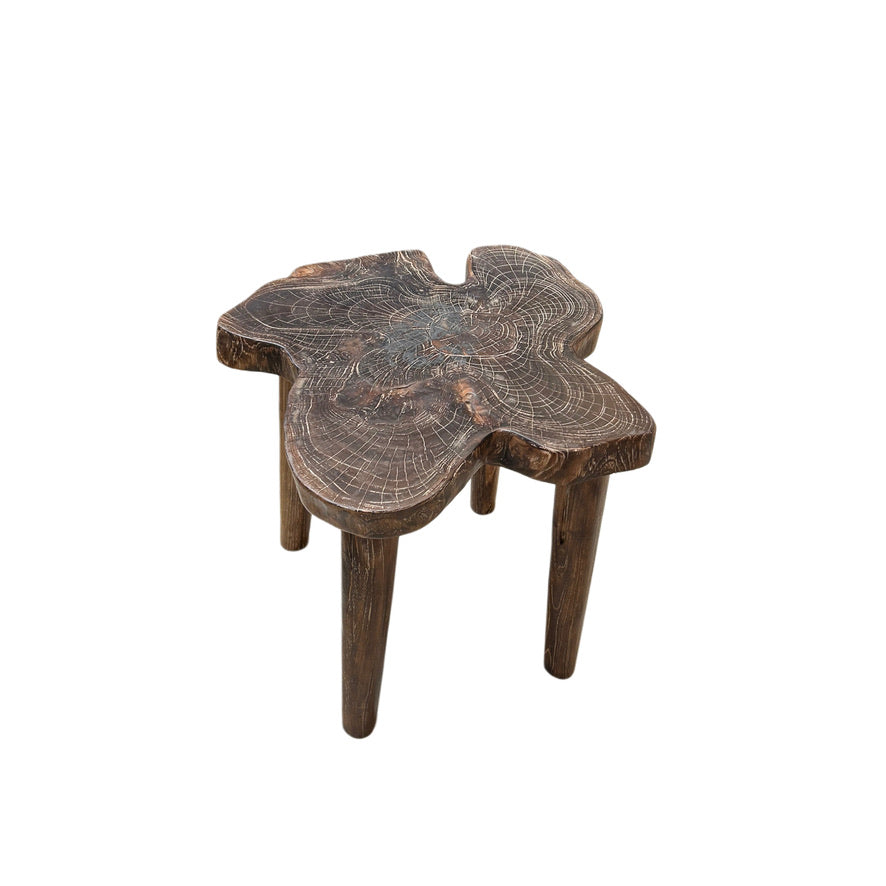 CERUSED ORGANIC TEAK ACCENT TABLE