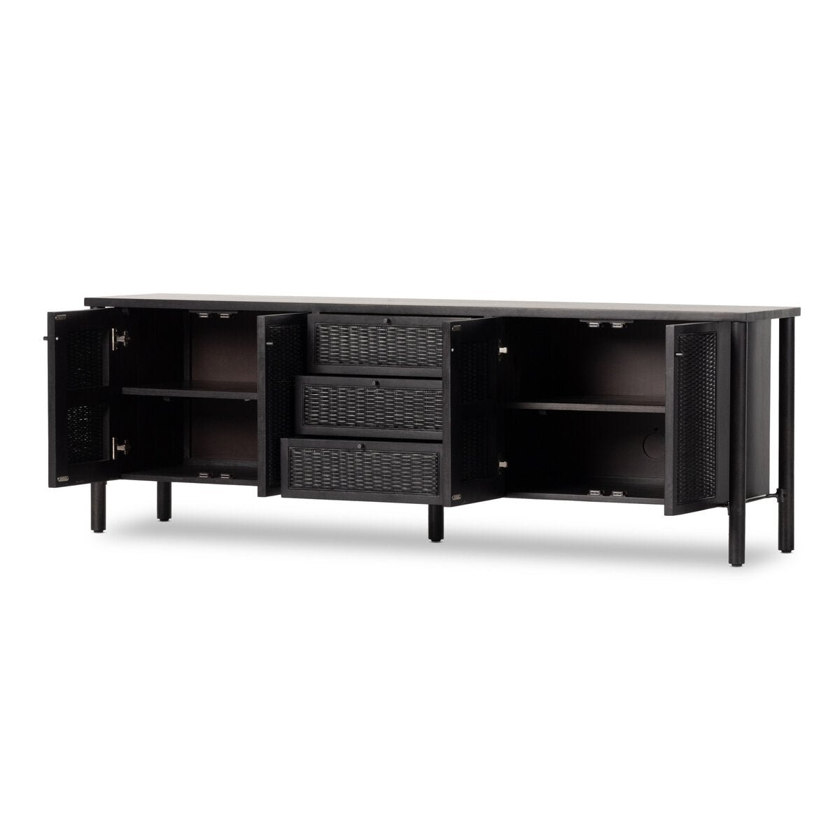 Woven Black Media Console