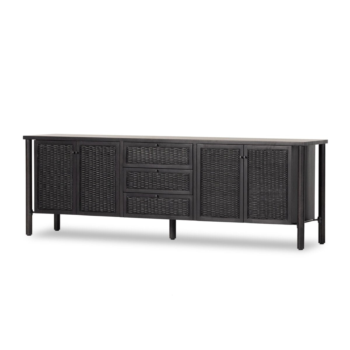 Woven Black Media Console