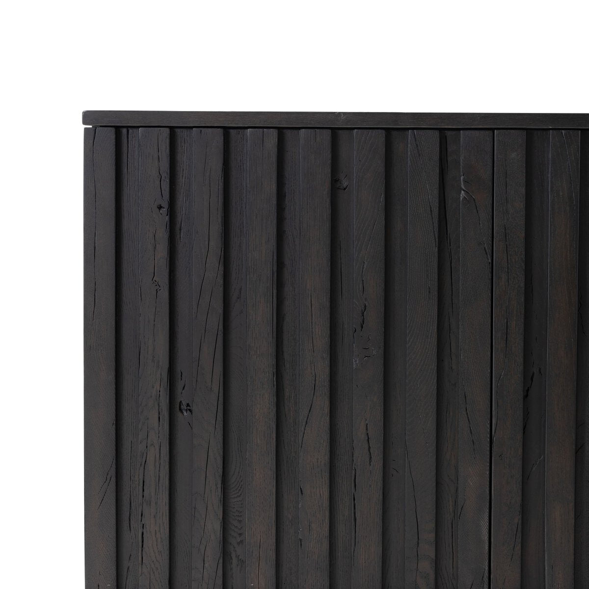 Ribbed Black Oak Sideboard