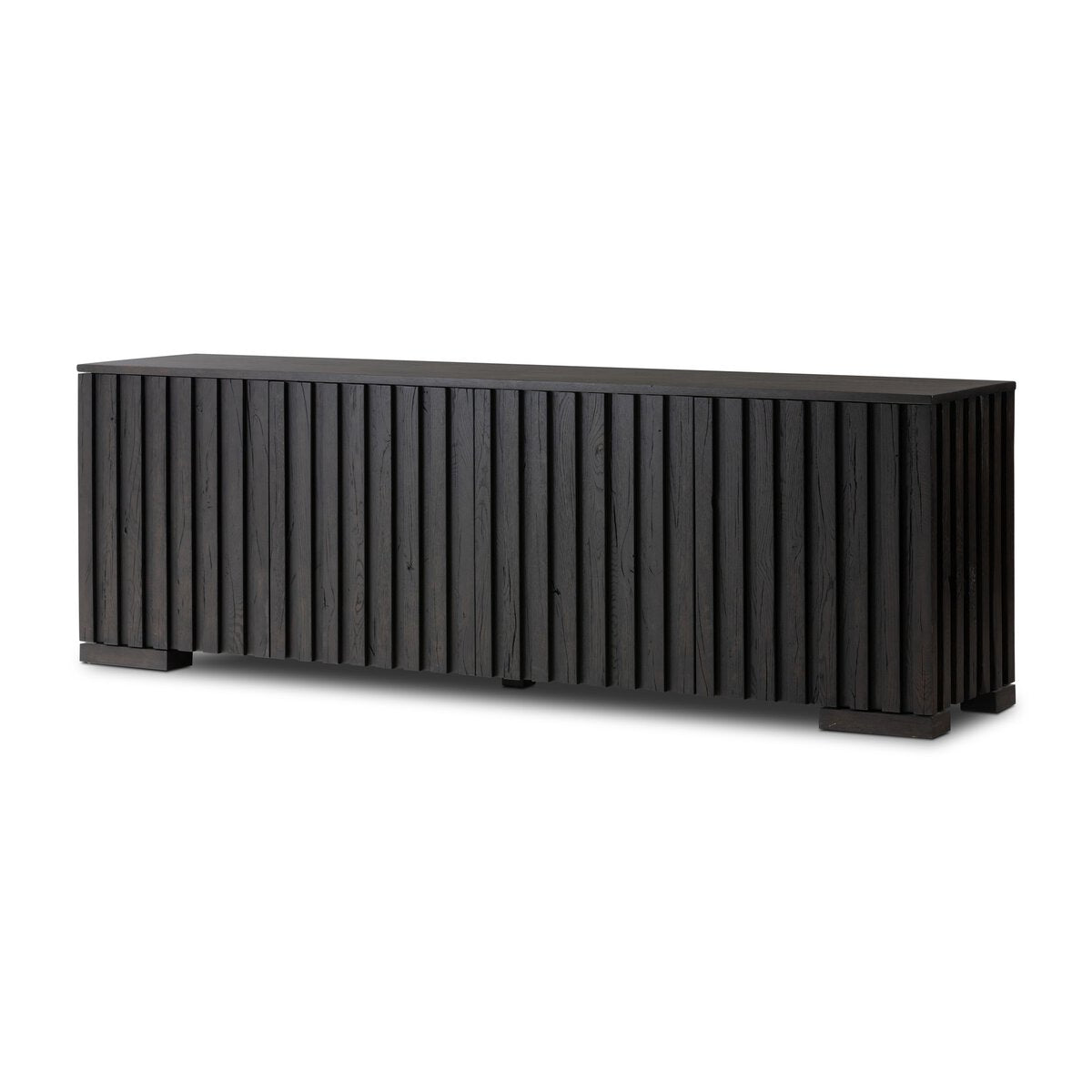 Ribbed Black Oak Sideboard