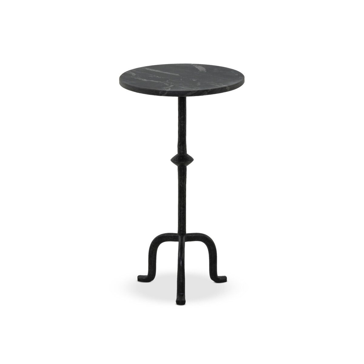 Forged Iron & Marble End Table