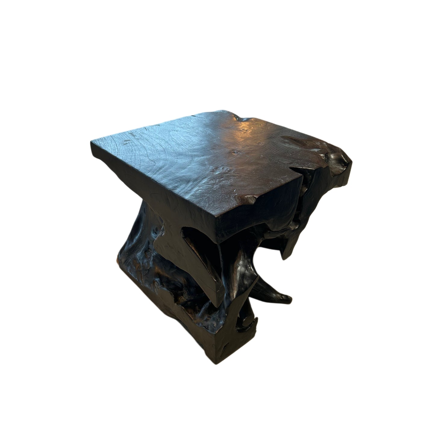 EBONIZED OLD GROWTH TEAK STUMP