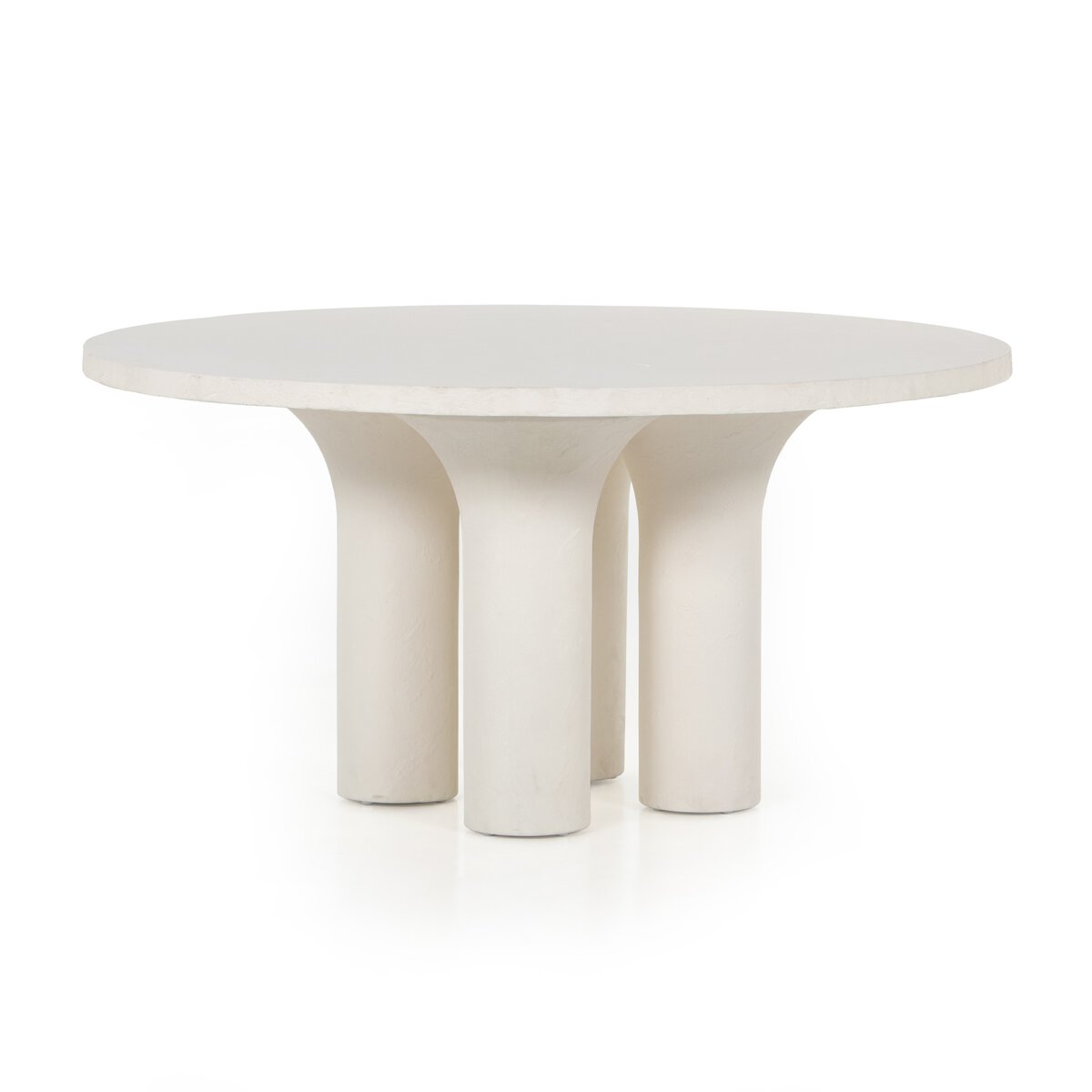 White Concrete Outdoor Round Table