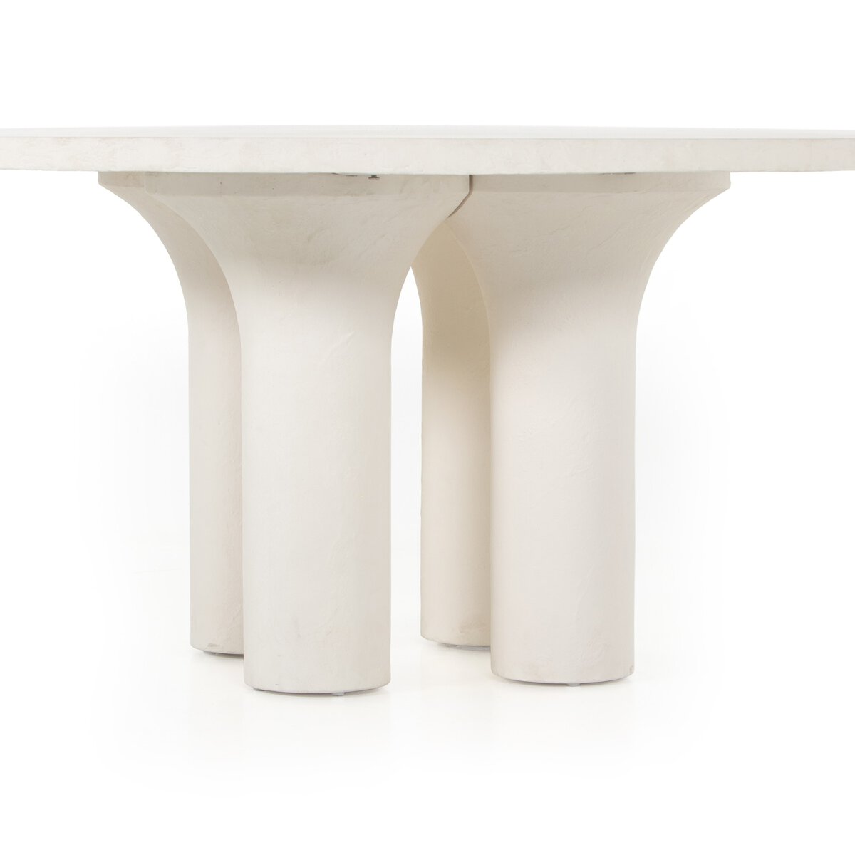 White Concrete Outdoor Round Table