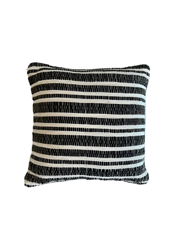Thick Stripe Throw Pillow - Black/Natural