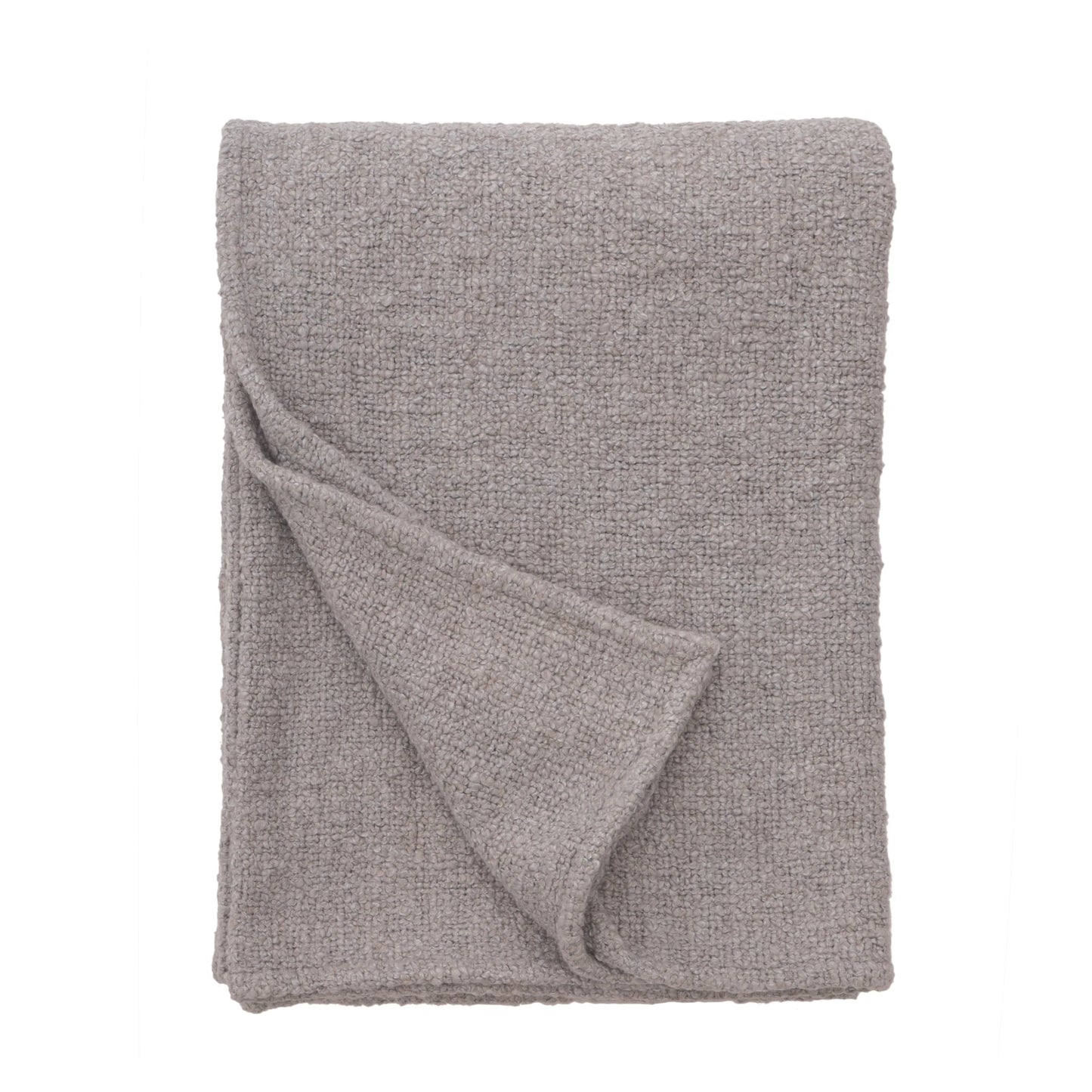 Light Grey Boucle Throw Blanket
