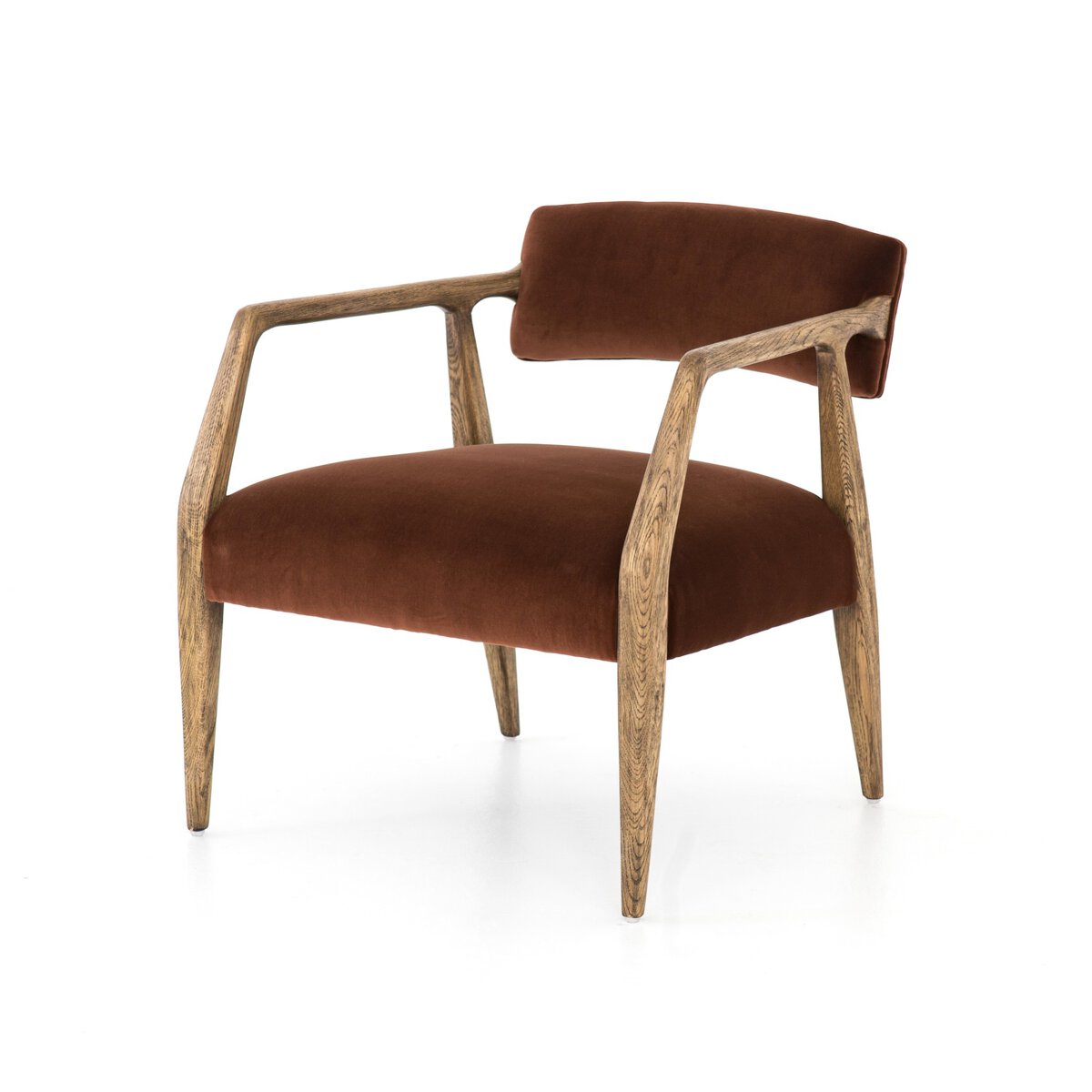 Angular Velvet Lounge Chair