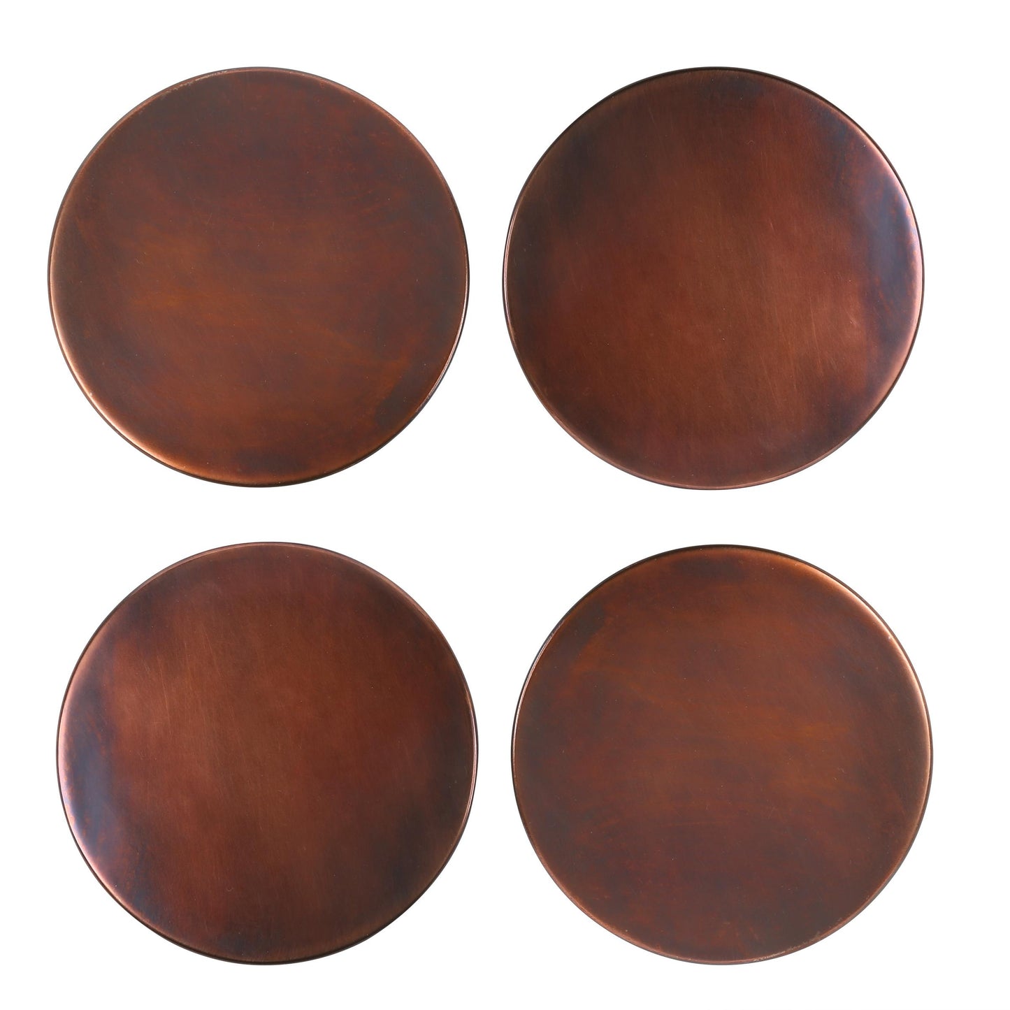 A set of four Copper Coasters, each with a 4-inch diameter.