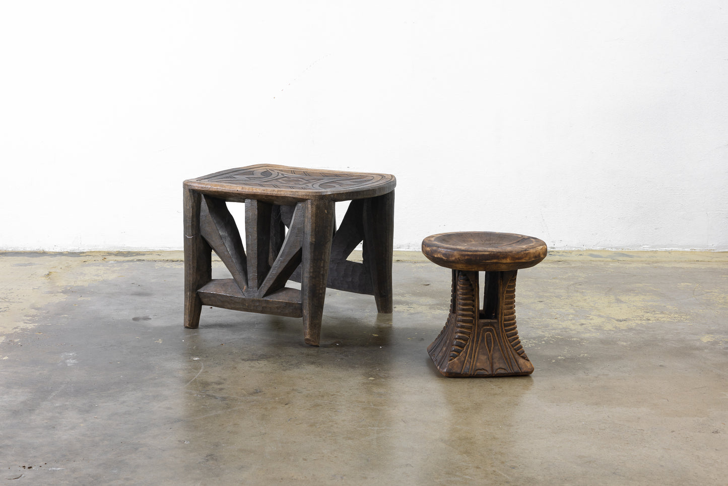 Etched African End Table