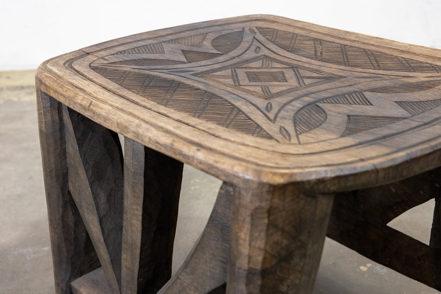 Etched African End Table