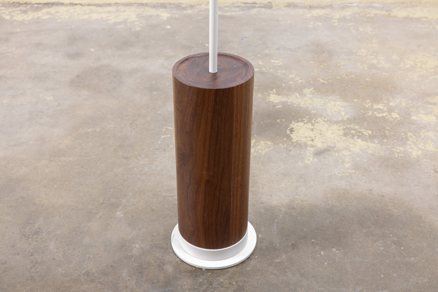 Walnut Column Base Floor Lamp