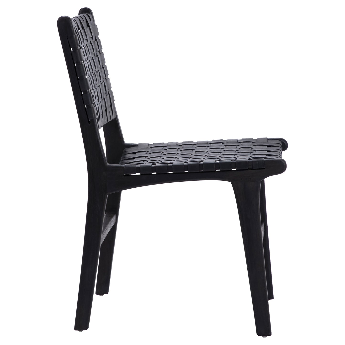 Woven Leather & Wood Dining Chairs