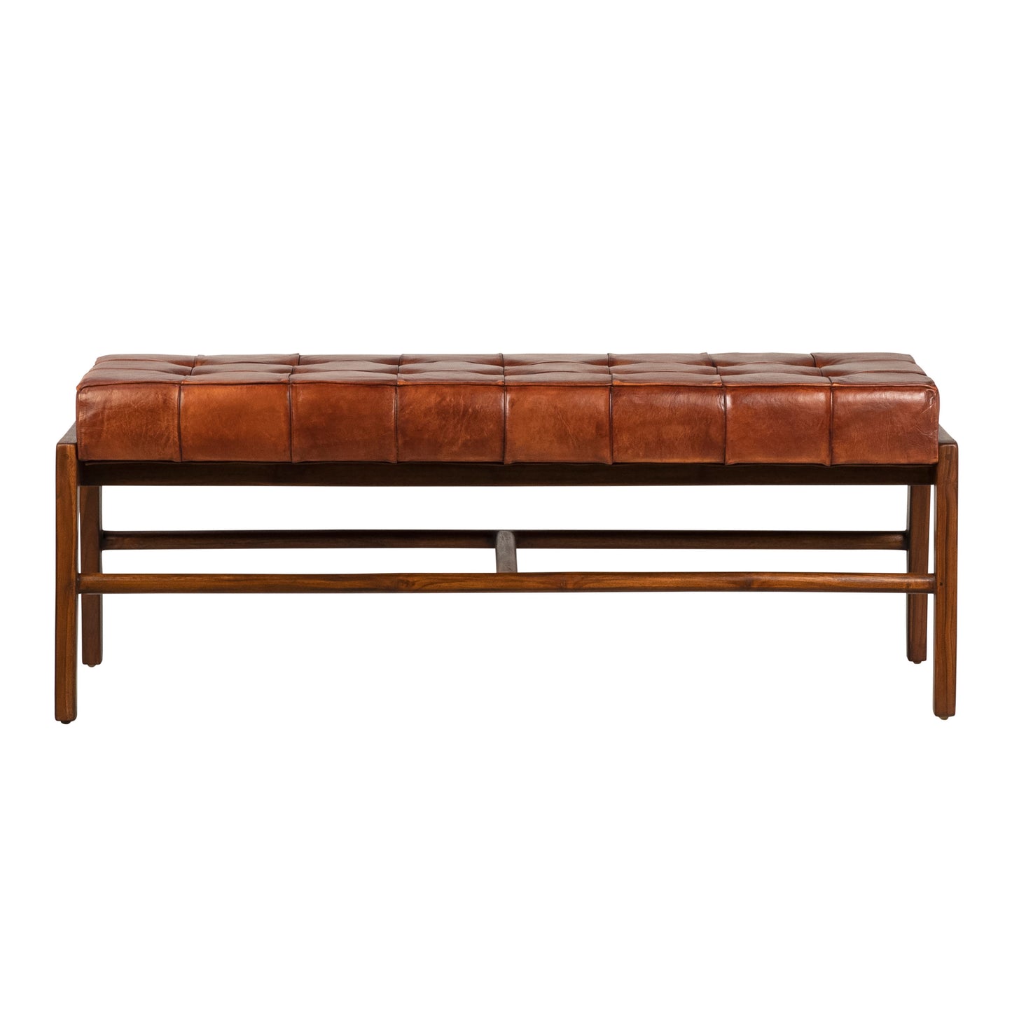 Brown Leather Bench