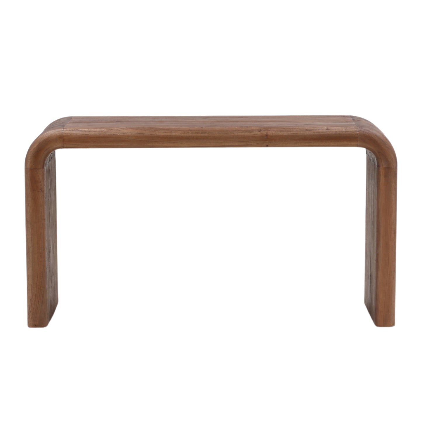 Curved Brown Wood Desk