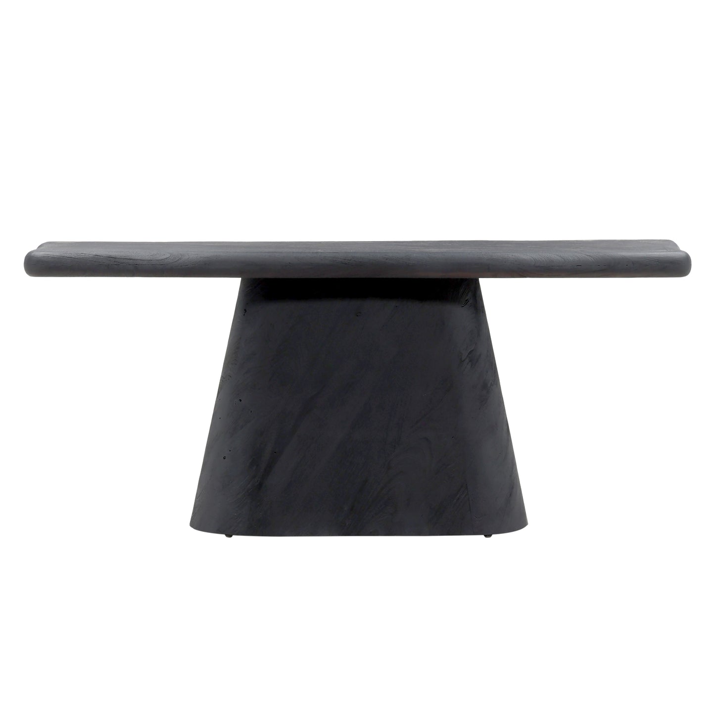 Round Edged Wood Console Table