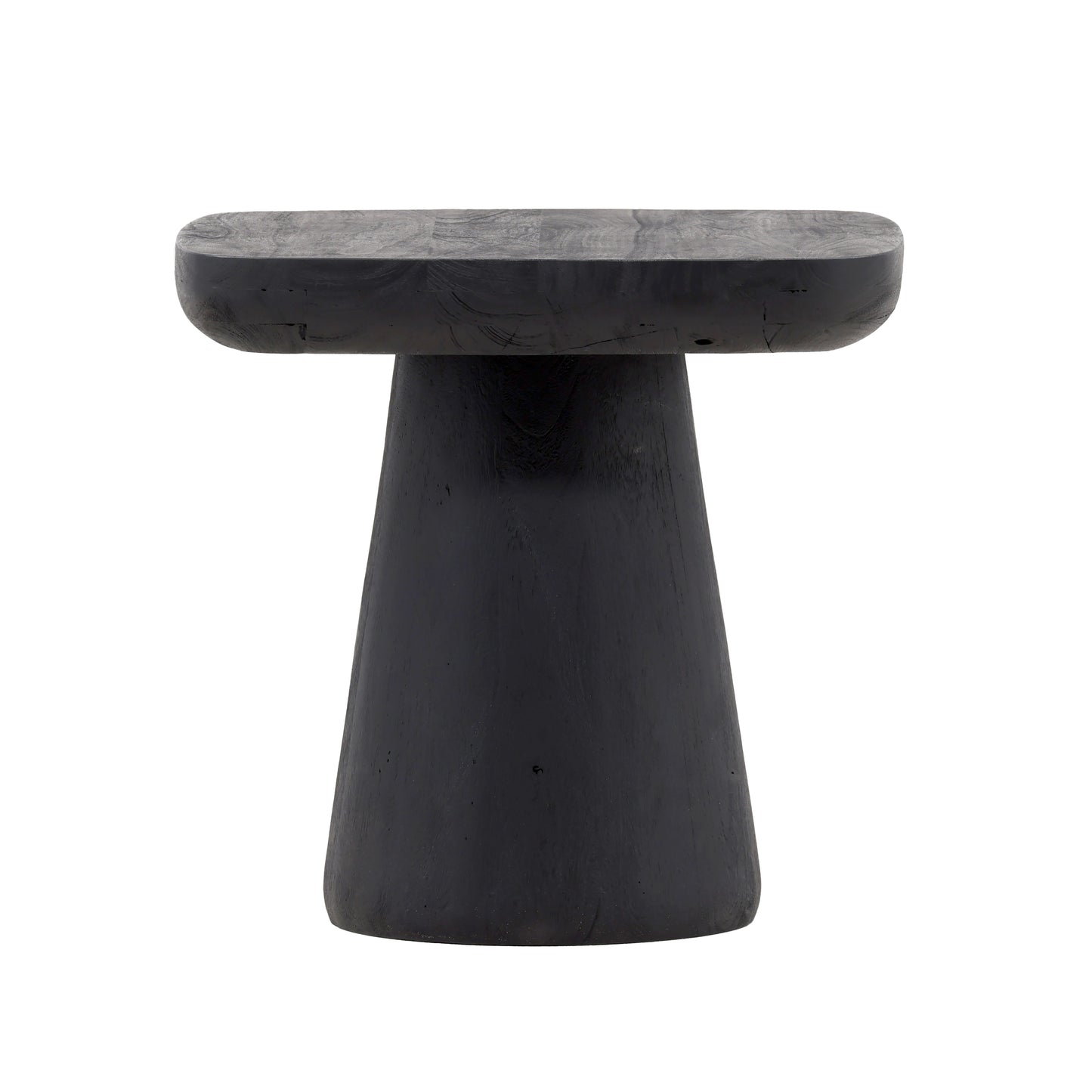 Round Edge Wood Side Table