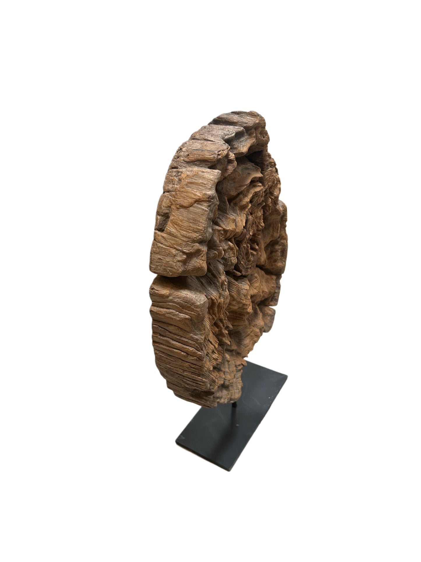 Round Wood Carving on Stand - Small