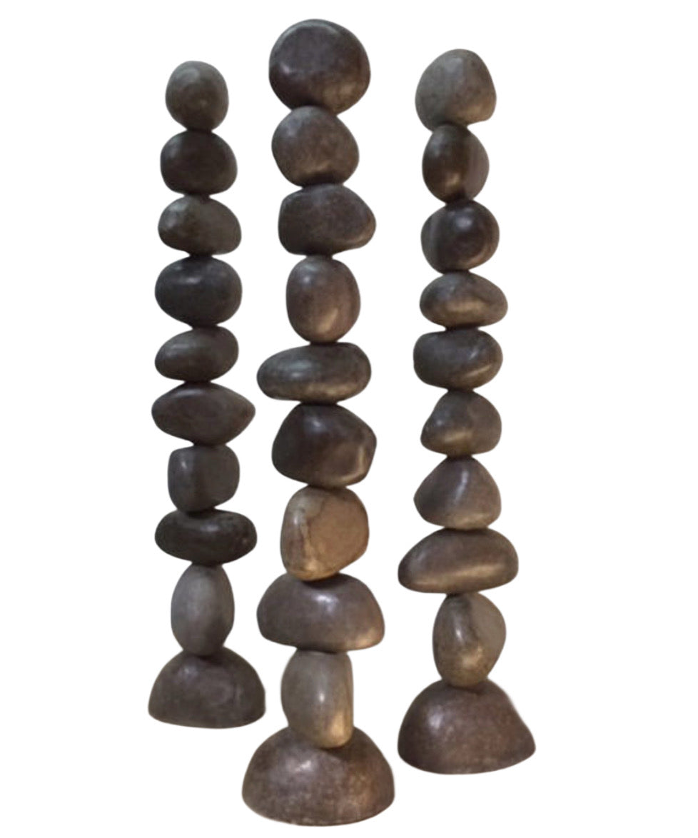STACKED RIVER STONES SCULPTURE - SMALL