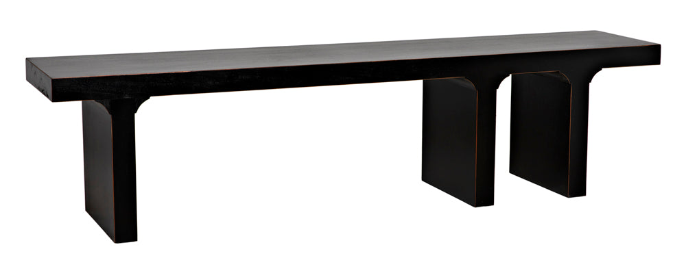 Hand Rubbed Black Mahogany Bench