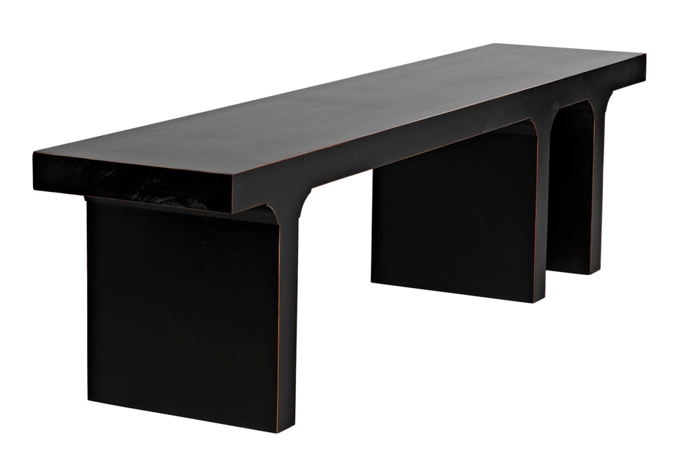 Hand Rubbed Black Mahogany Bench
