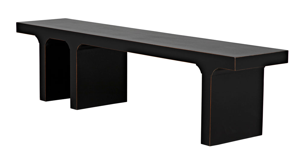 Hand Rubbed Black Mahogany Bench
