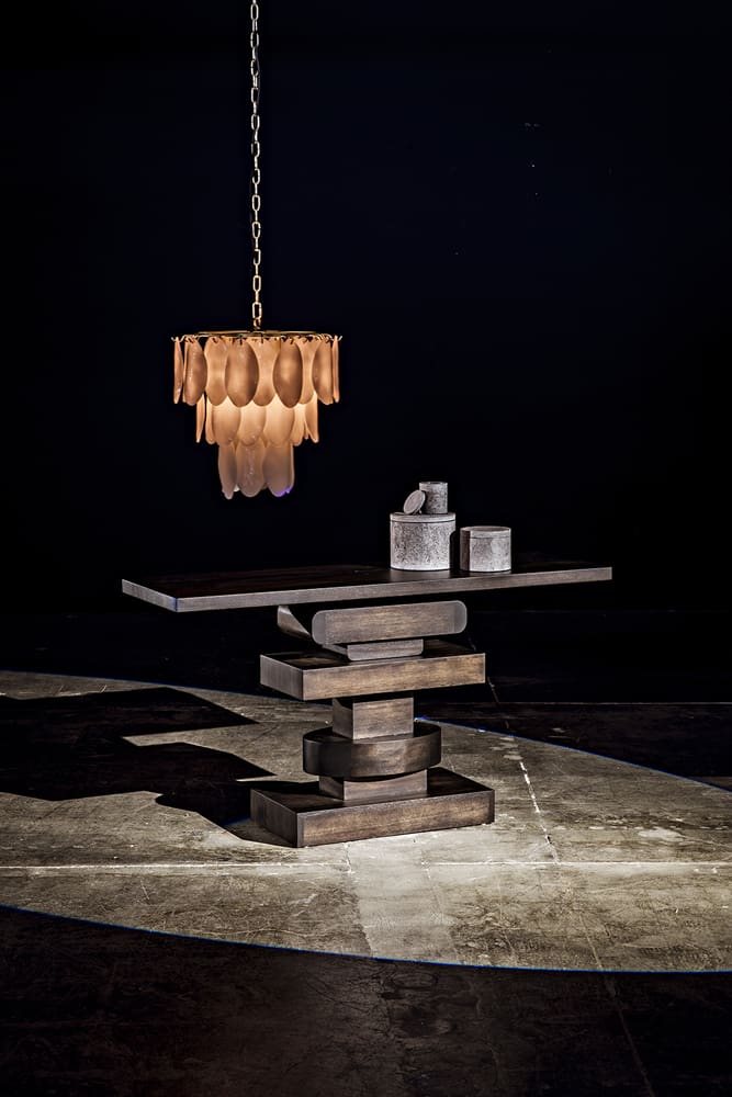 Brutalist Walnut Console Table