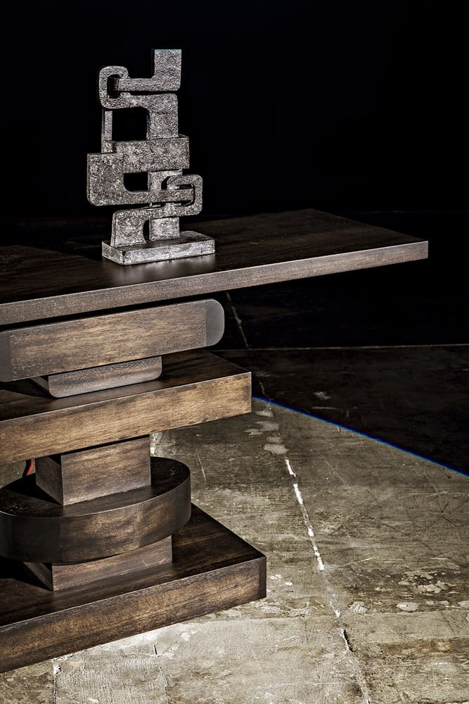 Brutalist Walnut Console Table