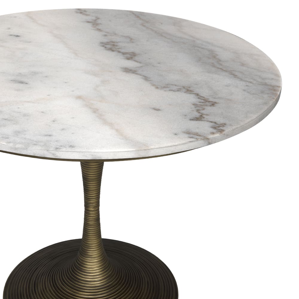 Spiral Brass & Marble Bistro Table